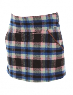 BLUTSGESCHWISTER CHECK FLACK Rock 2012 blue black check - S
