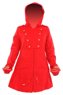 BLUTSGESCHWISTER DONAUSCHIFFER Parka 2012 dolcevita red twill - S
