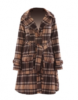 BLUTSGESCHWISTER FLOHZIRKUS Mantel 2012 camel check - L
