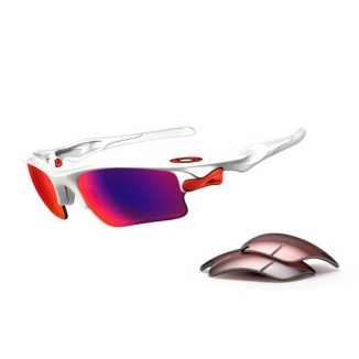 OAKLEY POLARIZED FAST JACKET XL polished white/red iridium + G40