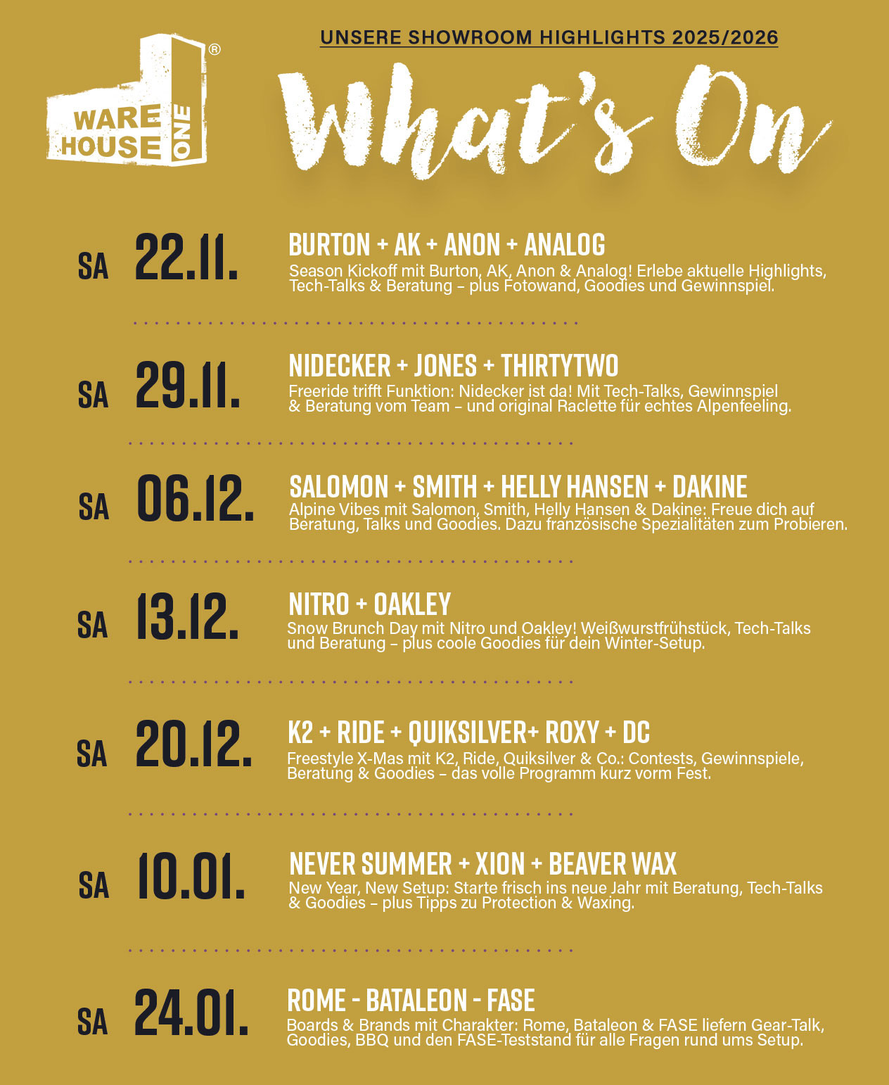 Unser Showroom wird in den nächsten Wochen und Monaten zum Hotspot für jede Menge spannende Events – und wir freuen uns riesig, euch dort zu sehen 🤩 Welches Highlight steht bei euch schon fix im Kalender? 👀