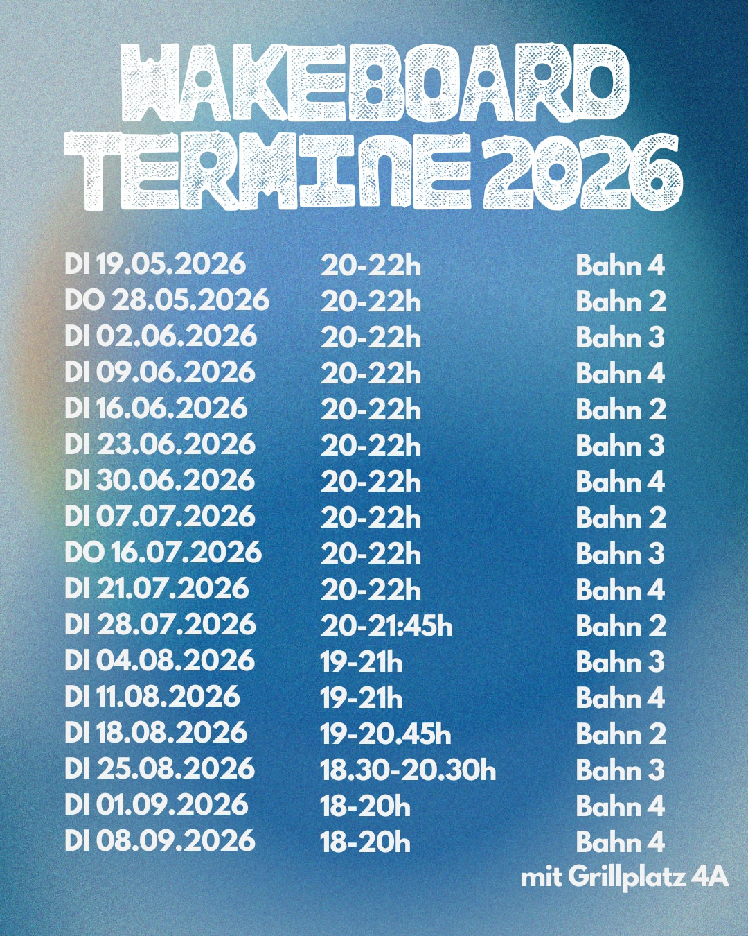 Bahnmiete LA 2026 - sichere dir jetzt deinen Spot bei unserer Bahnmiete! Alle Einzeltermine, 17er Karten, 10er Karten und 5er Karten findest du bei uns im Onlineshop & natürlich vor Ort bei uns im Showroom!