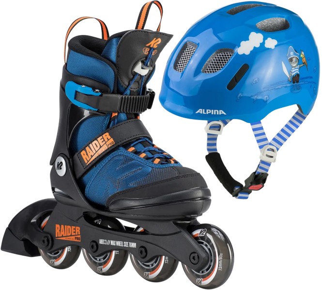 K2 RAIDER PRO Kinder Inline Skate inkl. ALPINA XIMO 2 ahoi gloss - 29-34 | 49-54 kaufen