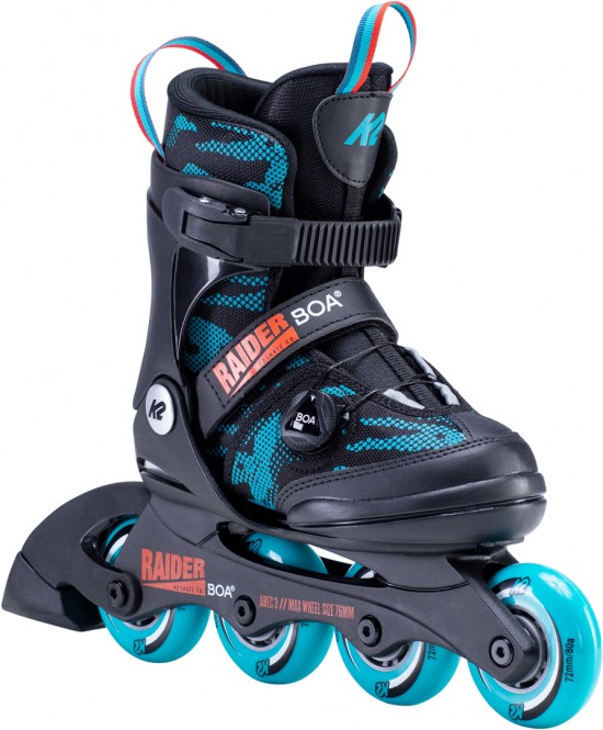 K2 RAIDER BOA TEST Kinder Inline Skate black/turquise - 32-37 kaufen