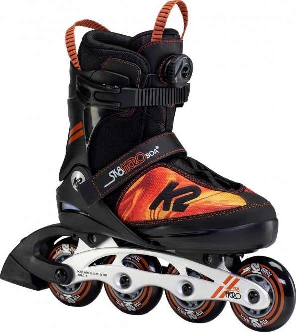 K2 SK8 HERO BOA ALU Inline Skate 2024 black/orange - 35-40 kaufen