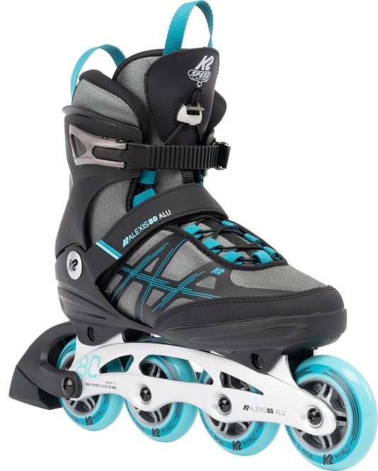 K2 ALEXIS 80 ALU Inline Skate 2025 grey/cyan - 38 kaufen