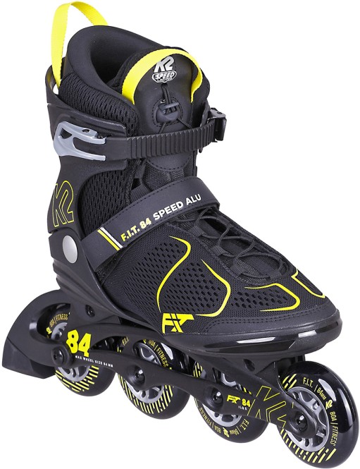 K2 F.I.T. 84 SPEED ALU Inline Skate black/yellow - 44 kaufen