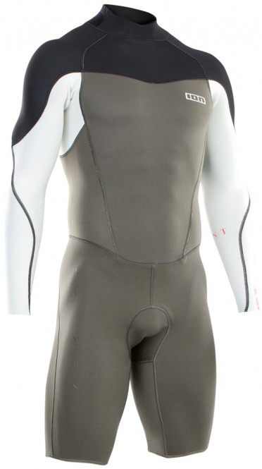 ION ELEMENT 2/2 BACK ZIP LS Shorty 2022 dark olive/white/black - M