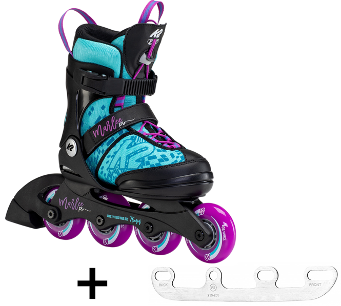 K2 MARLEE PRO Kinder Inline Skate light blue/purple inkl. SABRES 4 Schlittschuh Eiskufen - 32-37 kaufen