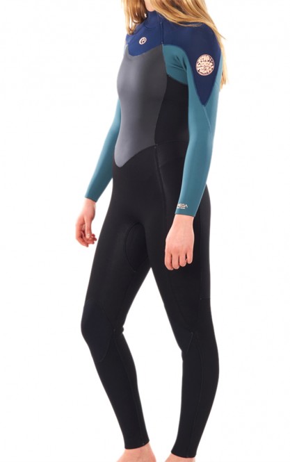 RIP CURL WOMENS OMEGA 5/3 BACK ZIP Full Suit 2023 green - 8