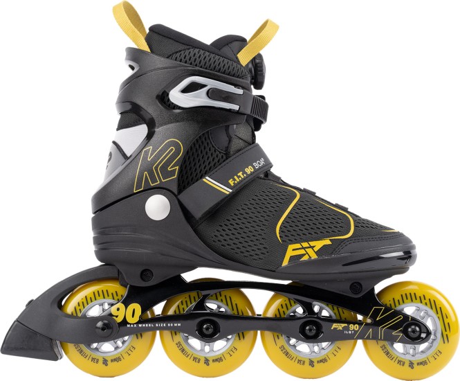 K2 F.I.T. 90 BOA Inline Skate 2025 grey/mustard - 44,5 kaufen