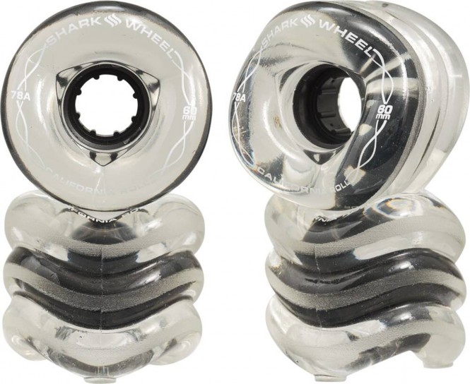 SHARK WHEEL CALIFORNIA ROLL Longboard 4er Rollenset 2021 clear with black hub - 60mm/78a kaufen