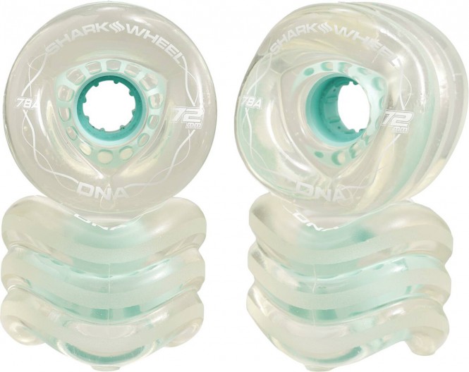 SHARK WHEEL DNA FORMULA Longboard 4er Rollenset 2021 clear with mint hub - 72mm/78a kaufen