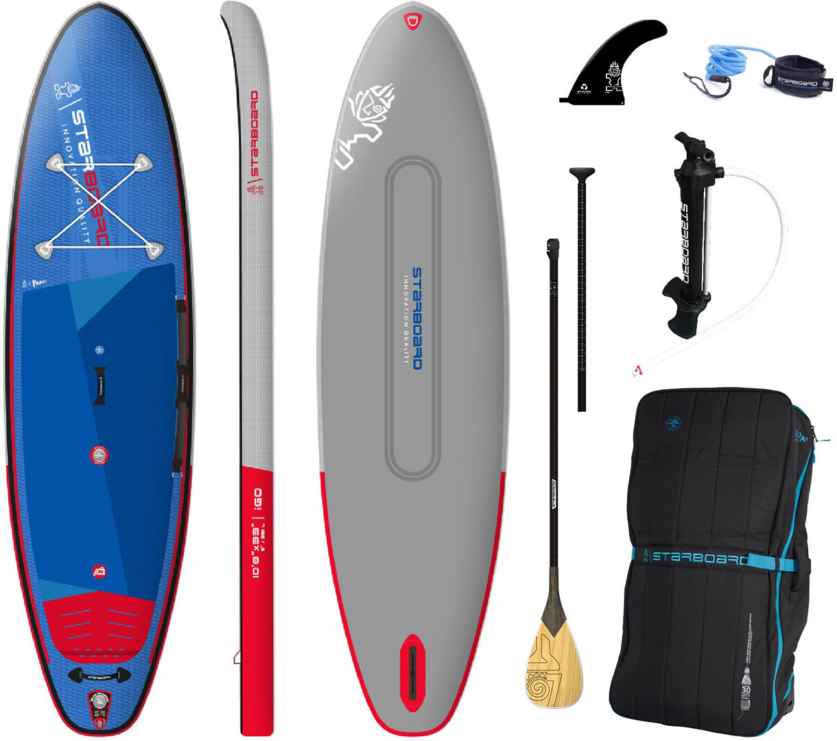 STARBOARD IGO DELUXE DC 10,8 SUP 2023 inkl. ENDURO BALSA ROUND LARGE 2-Piece Paddel Image