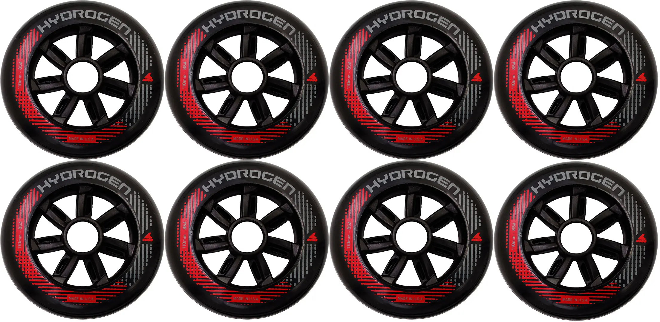ROLLERBLADE HYDROGEN 110MM/85A 8er Pack Rollenset 2026 black Image
