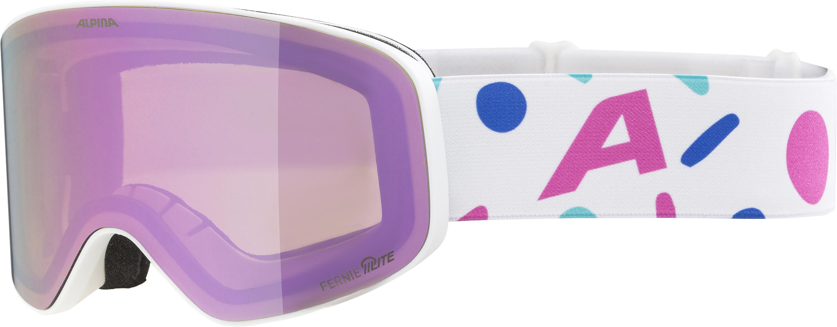 ALPINA FERNIE Q-LITE Schneebrille 2026 white/confetti matt/rose mirror Image