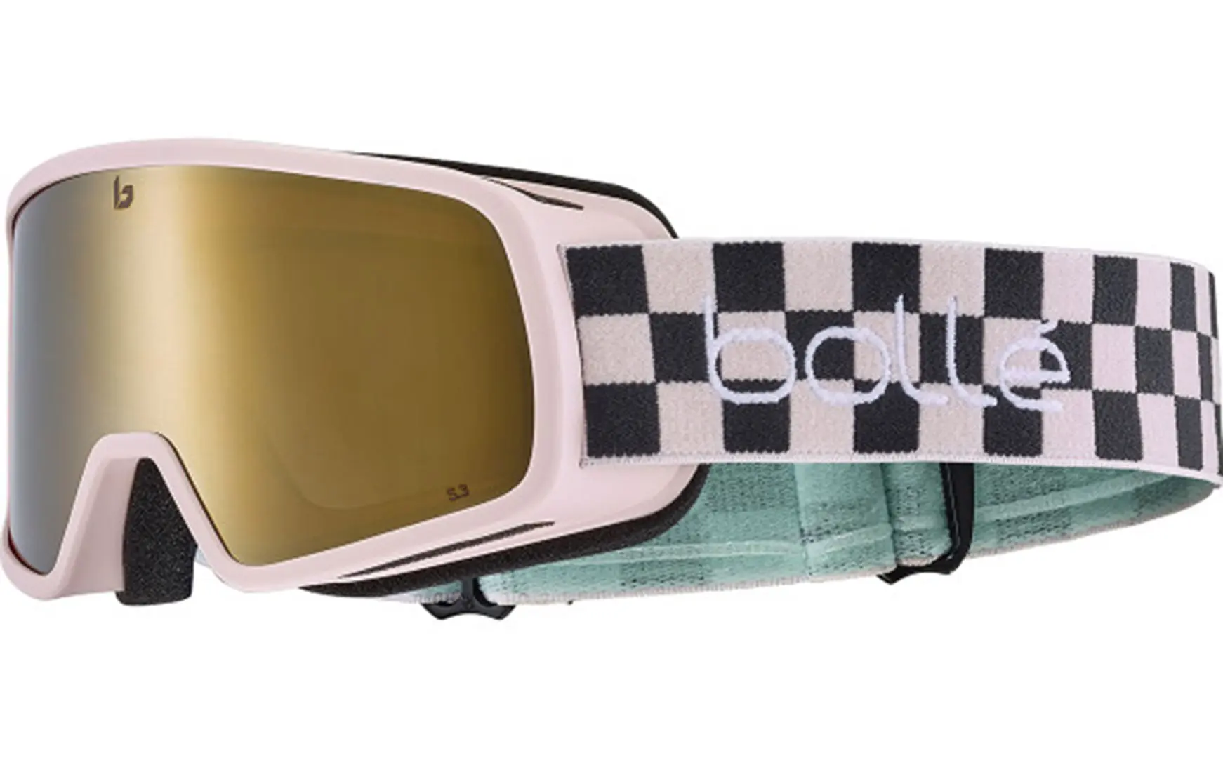 BOLLE NEVADA JR Schneebrille 2026 pink checkerboard matte/gold Image