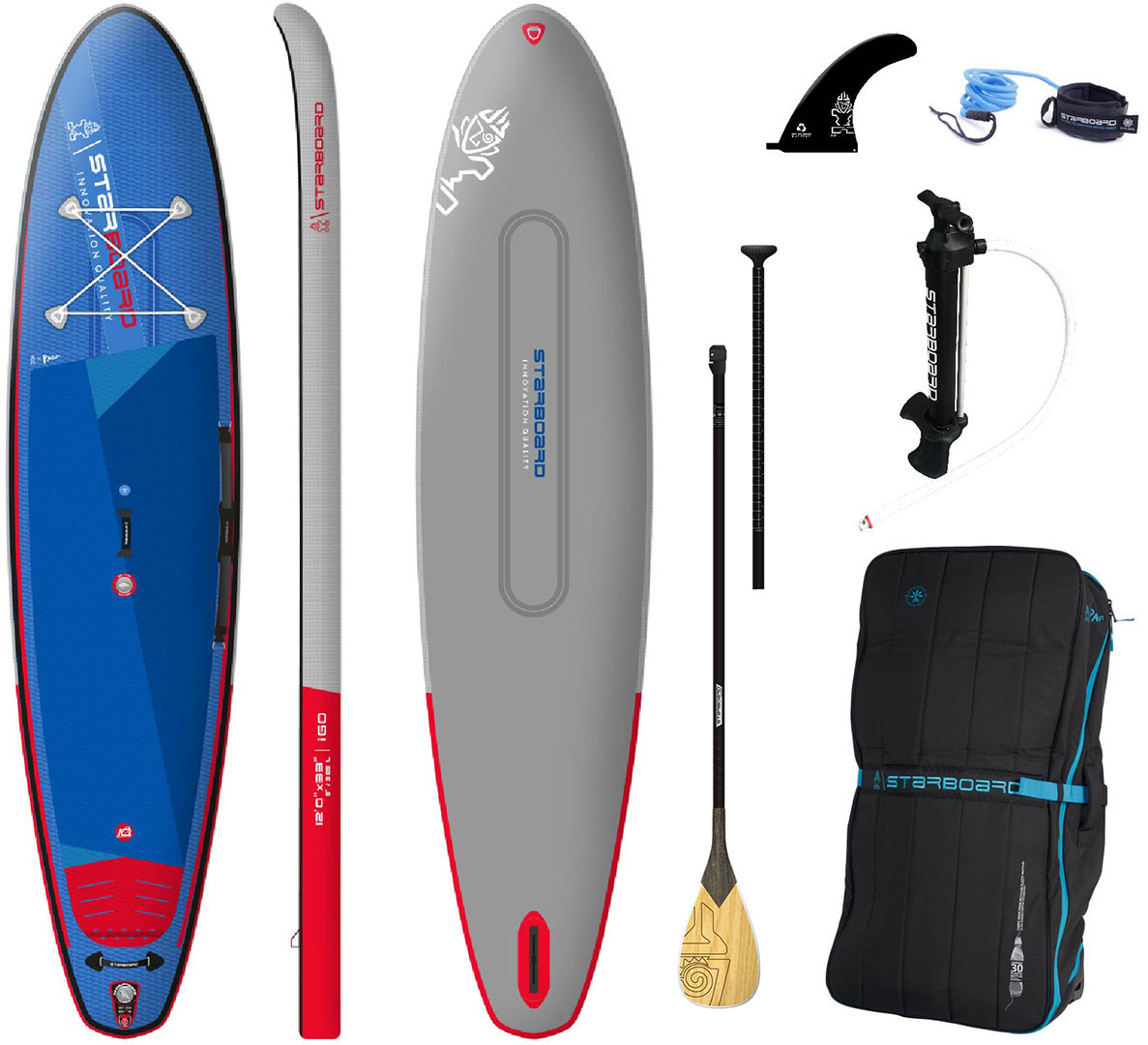 STARBOARD IGO DELUXE DC 12,0 SUP 2023 inkl. ENDURO BALSA ROUND MEDIUM 2-Piece Paddel Image