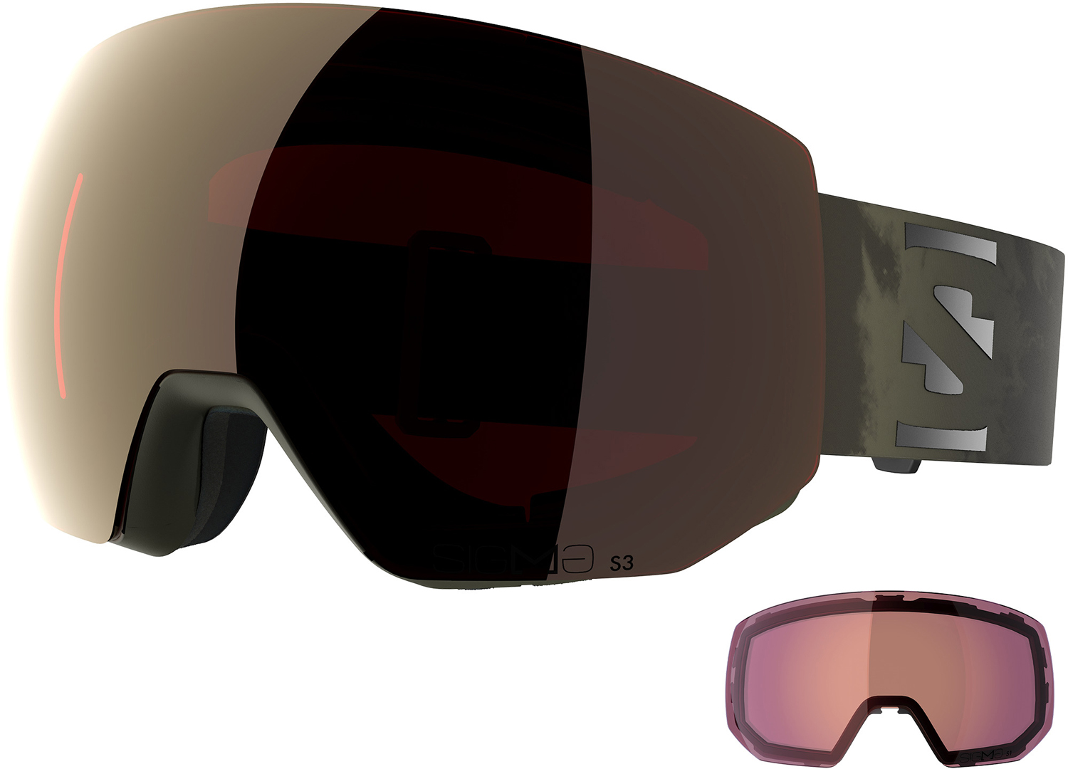 SALOMON RADIUM PRO SIGMA Schneebrille 2026 olive night/sigma gun metal Image