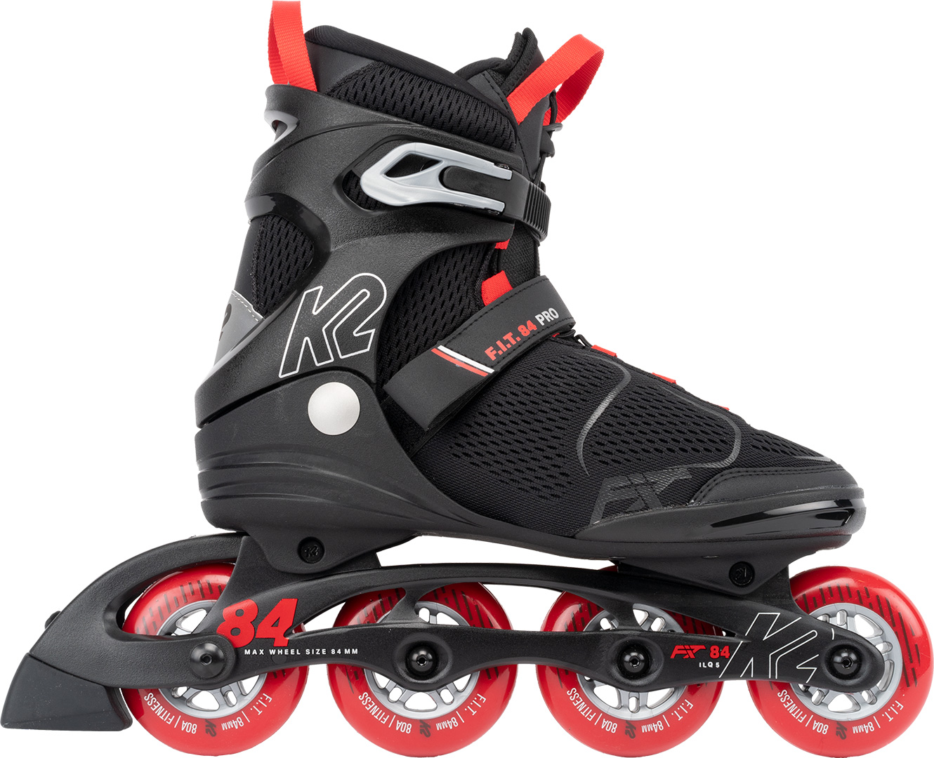 K2 F.I.T. 84 PRO Inline Skate 2025 black/red - 47 Image