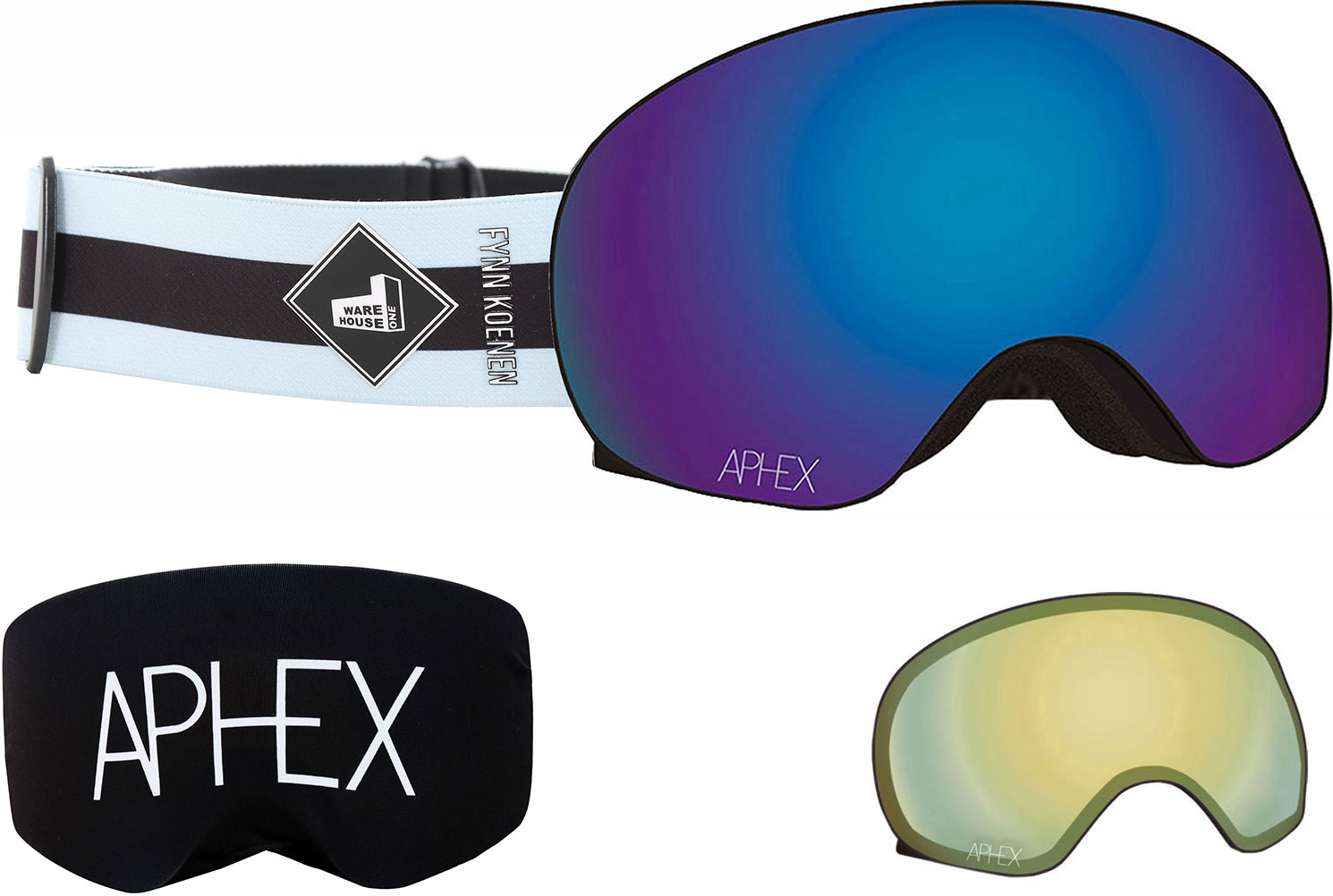 APHEX XPR THE ONE EDITION Magnet Schneebrille 2026 fynn strap/revo blue + Zusatzglas yellow Image
