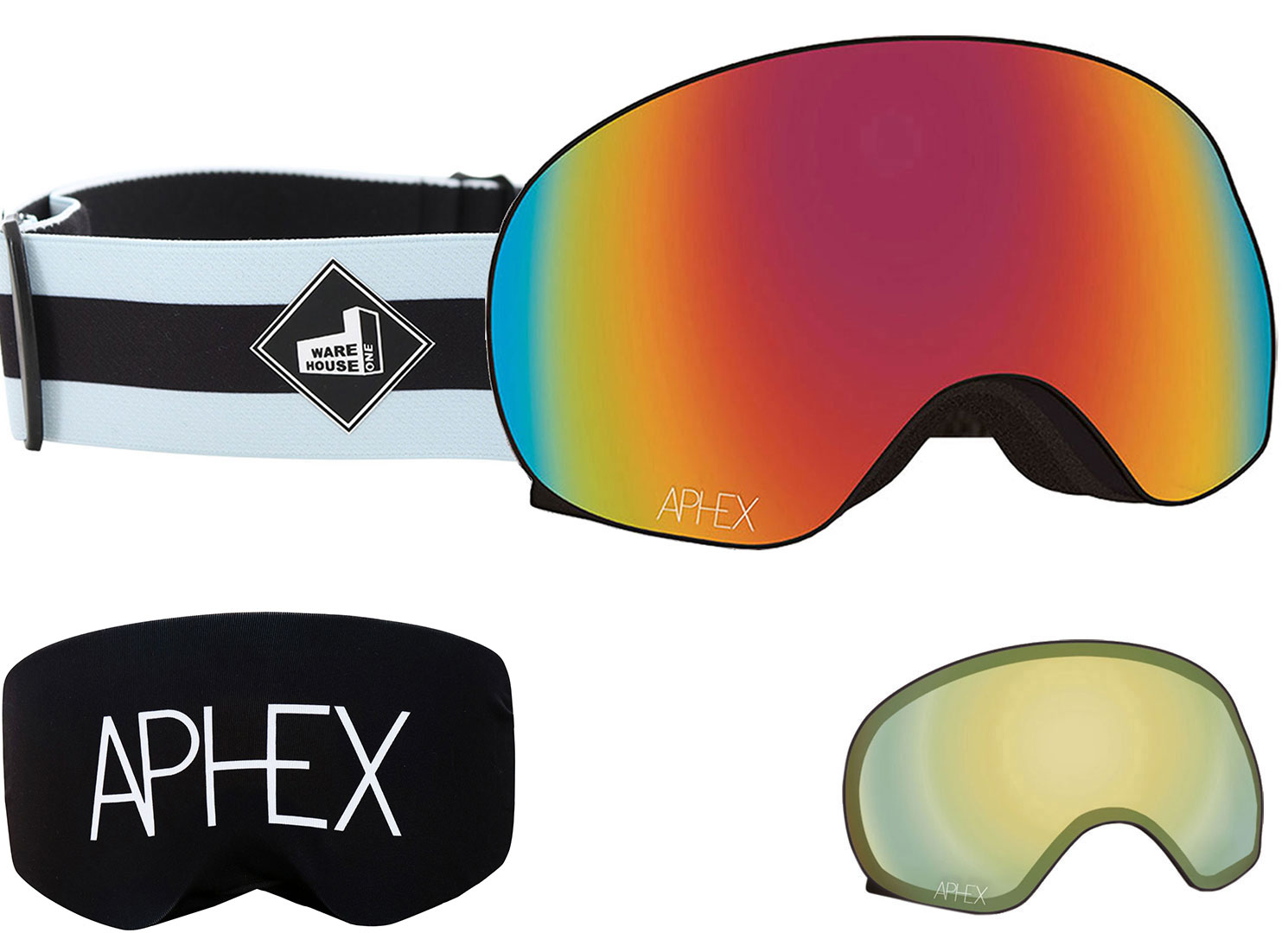 APHEX XPR THE ONE EDITION Magnet Schneebrille 2026 stand up strap/revo red + Zusatzglas yellow Image